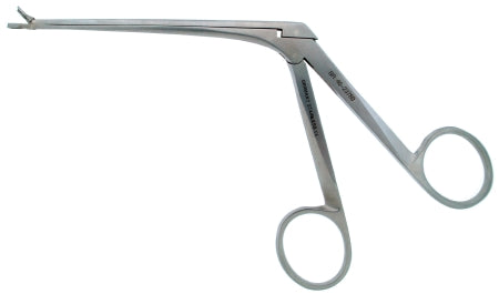 Nasal Forceps BR Surgical Weil-Blakesley 7-1/2 Inch Length Surgical Grade Stainless Steel NonSterile NonLocking Finger Ring Handle Angled 45° 2.0 mm Fenestrated Thru-Cutting Jaws