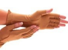 Patterson Medical Supply Compression Gloves Isotoner® Therapeutic Open Finger Medium Over-the-Wrist Right Hand Nylon / Spandex - M-813073-4860 - Each