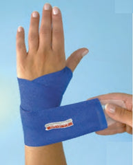 Patterson Medical Supply Wrist Support Rolyan® Fabrifoam® CarpalGard™ Wraparound Foam / NusStim / Nylon / Spandex Left Hand Blue Small