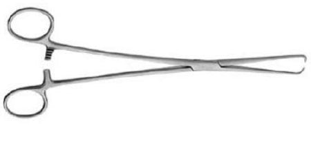 V. Mueller Tenaculum Forceps V. Mueller® Braun 9-1/2 Inch Length Stainless Steel NonSterile Ratchet Lock Finger Ring Handle Straight Squared 1 X 1 Prongs - M-813161-1472 - Each