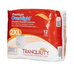 Principle Business Enterprises Unisex Adult Absorbent Underwear Tranquility® Premium OverNight™ Pull On with Tear Away Seams 2X-Large Disposable Heavy Absorbency - M-813408-1878 - Case of 48