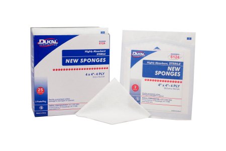 Dukal Nonwoven Sponge Dukal™ Polyester / Rayon 4-Ply 4 X 4 Inch Square Sterile