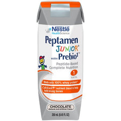 Nestle Healthcare Nutrition Pediatric Oral Supplement / Tube Feeding Formula Peptamen Junior® with Prebio 1™ Chocolate Flavor 8.45 oz. Carton Ready to Use