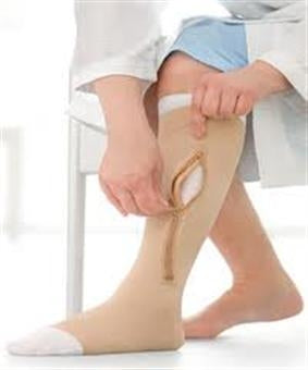 BSN Medical Compression Stocking with Liner JOBST® UlcerCARE ™ Knee High Large Beige Stocking: Open Toe, Liner: Closed Toe