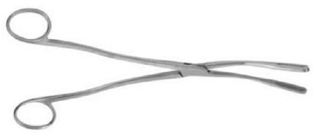 V. Mueller Endometrial Polyp Forceps V. Mueller® Overstreet 9-1/4 Inch Length Surgical Grade Stainless Steel NonSterile NonLocking Finger Ring Handle Curved Hollow Fenestrated Rectangular Jaws - M-814872-4069 - Each