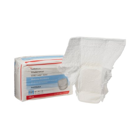 Cardinal Unisex Adult Absorbent Underwear Simplicity™ Pull On with Tear Away Seams Small / Medium Disposable Moderate Absorbency - M-814878-2109 - Bag of 20