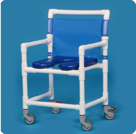 IPU Shower Chair ipu® Fixed Arm PVC Frame Mesh Back 25 Inch Seat Width