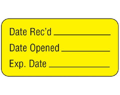 Shamrock Scientific Pre-Printed / Write On Label Shamrock Communication Fill In Yellow Vac Date Rec’d. _____ / Date Opened _____ … Black Quality Control Label 3/4 X 1-1/2 Inch - M-816333-2322 - Roll of 1