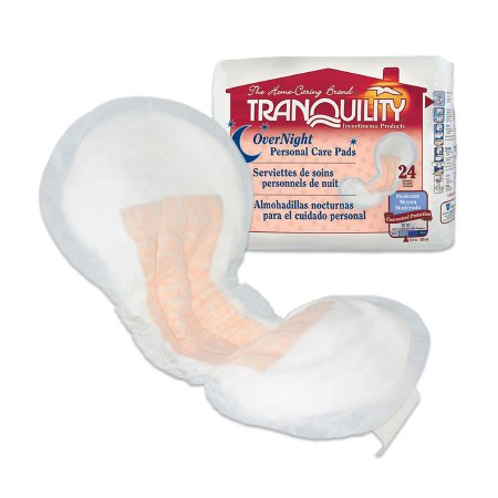 Principle Business Enterprises Bladder Control Pad Tranquility® OverNight 7-1/4 X 16-1/2 Inch Heavy Absorbency Polymer Core One Size Fits Most Adult Unisex Disposable - M-816452-4598 - Case of 96
