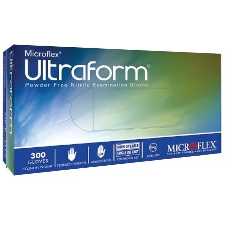 Microflex Medical Exam Glove Ultraform® Small NonSterile Nitrile Standard Cuff Length Textured Fingertips Blue Not Chemo Approved - M-816698-1806 - Case of 3000