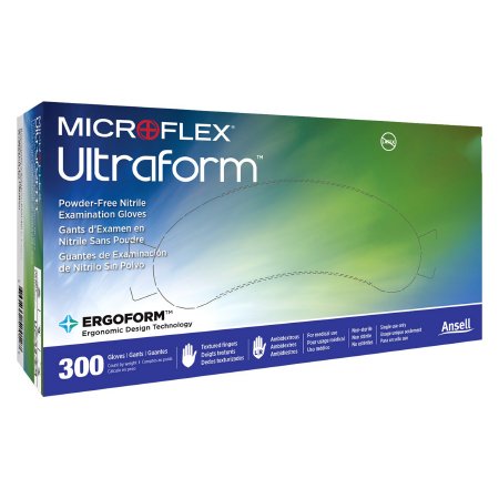 Microflex Medical Exam Glove Ultraform® Large NonSterile Nitrile Standard Cuff Length Textured Fingertips Blue Not Chemo Approved - M-816798-1413 - Case of 3000