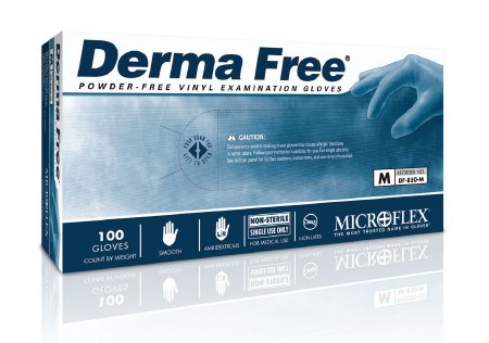 Microflex Medical Exam Glove Derma Free™ Small NonSterile Vinyl Standard Cuff Length Smooth Clear Not Chemo Approved - M-816889-3101 - Case of 1000