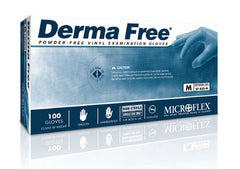 Microflex Medical Exam Glove Derma Free™ Large NonSterile Vinyl Standard Cuff Length Smooth Clear Not Chemo Approved - M-816891-3510 - Case of 1000