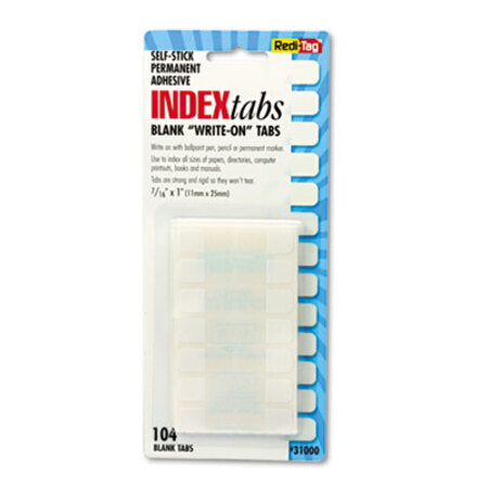 Redi-Tag® Legal Index Tabs, 1/5-Cut Tabs, White, 1" Wide, 104/Pack