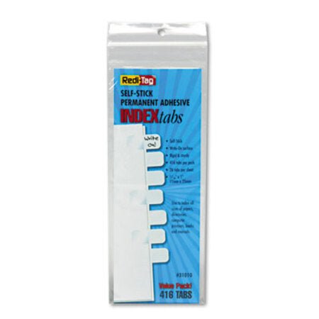 Redi-Tag® Legal Index Tabs, 1/5-Cut Tabs, White, 1" Wide, 416/Pack