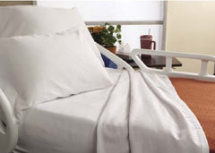 Hospitex / Encompass Group Bariatric Bed Sheet Fitted 42 X 80 X 9 Inch Bone, Red Hem Cotton 50% / Polyester 50% Reusable