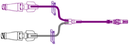 ICU Medical Extension Set 7 Inch Tubing 2 Ports 0.50 mL Priming Volume DEHP-Free - M-817320-1646 - Case of 50