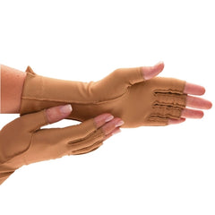 Patterson Medical Supply Compression Gloves Isotoner® Therapeutic Full Finger X-Small Over-the-Wrist Hand Specific Pair Nylon / Spandex - M-817465-2862 - Pair