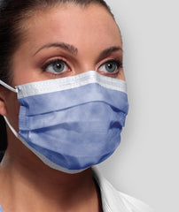 SPS Medical Supply Procedure Mask Isofluid™ Pleated Earloops One Size Fits Most Blue NonSterile ASTM Level 1