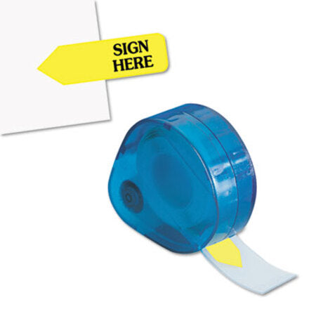 Redi-Tag® Arrow Message Page Flags in Dispenser, "Sign Here", Yellow, 120 Flags/Dispenser