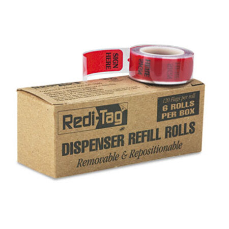 Redi-Tag® Arrow Message Page Flag Refills, "Sign Here", 6 Rolls of 120 Flags/Box
