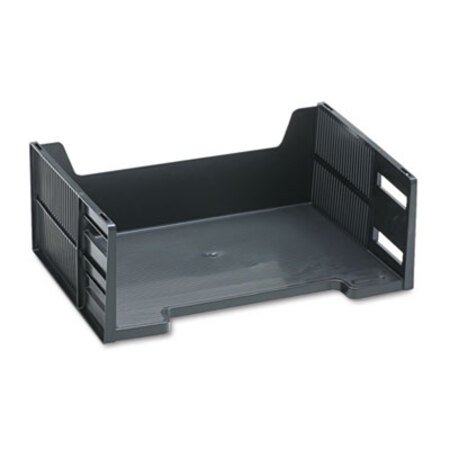 Rubbermaid® High-Capacity Stackable Side Load Desk Trays, 1 Section, Letter Size Files, 8.5" x 11" x 5.13", Black