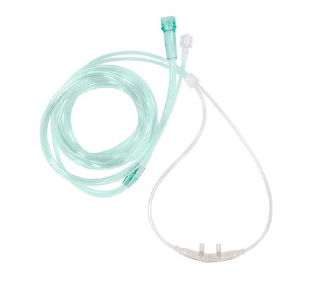 Vyaire Medical ETCO2 Nasal Sampling Cannula with O2 Delivery With Oxygen Delivery AirLife® Pediatric Curved Prong / NonFlared Tip