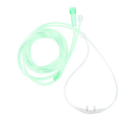 Vyaire Medical ETCO2 Nasal Sampling Cannula with O2 Delivery One Nare O2 / One Nare Sampled AirLife® Adult Curved Prong / NonFlared Tip