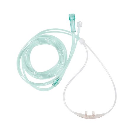 Vyaire Medical ETCO2 Nasal Sampling Cannula with O2 Delivery One Nare O2 / One Nare Sampled AirLife® Adult Curved Prong / NonFlared Tip