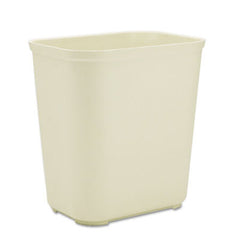 Rubbermaid® Commercial Fire-Resistant Wastebasket, Rectangular, Fiberglass, 7 gal, Beige