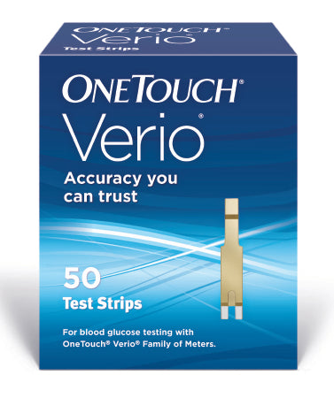 LifeScan Blood Glucose Test Strips OneTouch® Verio® 50 Strips per Box Our smallest sample size ever at 0.4 Microliter and fast results in just 5 seconds For OneTouch® Verio® Family of Meters