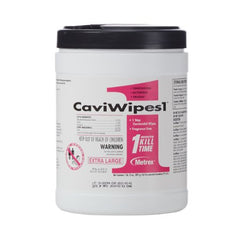 Metrex Research CaviWipes1™ Surface Disinfectant Premoistened Alcohol Based Wipe 65 Count Canister Disposable Alcohol Scent NonSterile - M-821776-3373 - CN/65