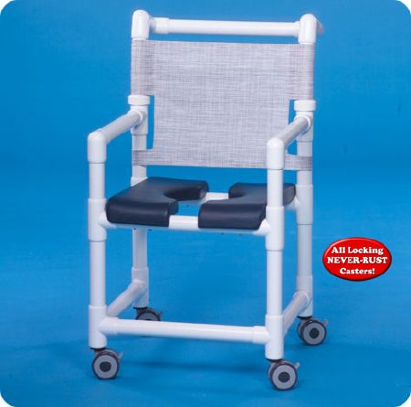 IPU Shower Chair ipu® Fixed Arm PVC Frame Mesh Back