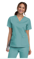 Landau Uniforms Scrub Shirt Small Royal Blue 4 Pockets Short Sleeve Female - M-953235-43 - Each