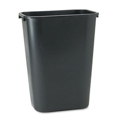 Rubbermaid® Commercial Deskside Plastic Wastebasket, Rectangular, 10.25 gal, Black