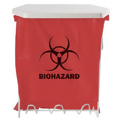 Bowman Manufacturing Biohazard Bag Holder 8 X 11.75 X 15.25 Inch, 3 gal., White, Wire Coated, Wall Mount - M-822268-1272 - Each