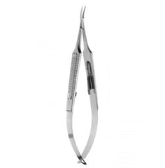 V. Mueller Eye Needle Holder 5-1/8 Inch Length Moderately Curved, Smooth Jaw, 9 mm Short Shanks and Wides - M-822817-1530 - Each