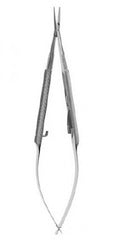 V. Mueller Micro Needle Holder Delicate Touch™ 5-3/4 Inch Length Straight Dust Teeth Jaws Round Spring Handle - M-822833-1911 - Each