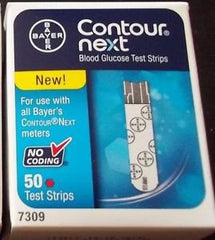 Ascensia Diabetes Care Blood Glucose Test Strips Ascensia® Contour® 50 Strips per Box No Coding Required For BAYER Contour® Next EZ & Contour® Next Link Blood Glucose Monitoring System