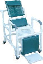 MJM International Commode / Shower Chair MJM International With Arms PVC Frame Mesh Back 24 Inch Seat Width