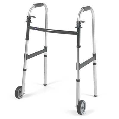 Invacare Dual Release Folding Walker Adjustable Height Invacare® I•Class™ Aluminum Frame 300 lbs. Weight Capacity 27 to 33 Inch Height