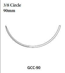 Suture with Needle Monosof Nonabsorbable Uncoated Black Suture Monofilament Nylon Size 1 40 Inch Suture 1-Needle 90 mm Length 3/8 Circle Conventional Cutting Needle