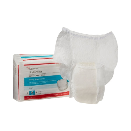 Cardinal Unisex Adult Absorbent Underwear Sure Care™ Plus Pull On with Tear Away Seams Large Disposable Heavy Absorbency - M-823429-1363 - Bag of 25