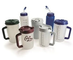 Care Line Graduated Drinking Mug Whirley-DrinkWorks!™ 20 oz. Clear Cup / Granite Lid Plastic Reusable