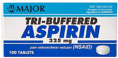 Major Pharmaceuticals Pain Relief Major® 325 mg Strength Aspirin / Calcium Carbonate Tablet 100 per Bottle