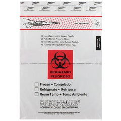 Minigrip Specimen Transport Bag with Document Pouch Speci-Gard® 13 X 18 Inch Polyethylene Adhesive Closure Biohazard Symbol / Storage Instructions / Instructions for Use NonSterile