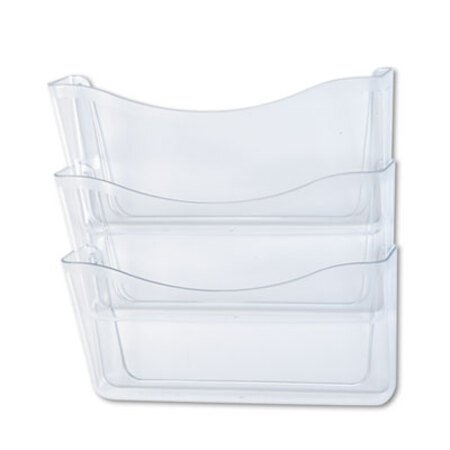 Rubbermaid® Unbreakable Three Pocket Wall File Set, Letter, Clear