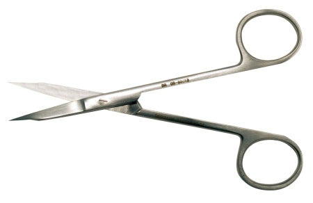 BR Surgical Dental Scissors BR Surgical Goldman-Fox 5-1/8 Inch Length Surgical Grade Stainless Steel NonSterile Finger Ring Handle Curved Sharp Tip / Sharp Tip - M-825627-1928 - Each