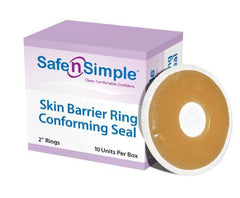 Safe N Simple Skin Barrier Ring Safe-n'Simple Mold to Fit, Standard Wear Adhesive without Tape Without Flange Universal System Hydrocolloid 2 Inch Diameter
