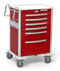 Waterloo Industries Emergency Cart Aluminum 24.5 X 29 X 42 Inch Red 16.5 X 22 Inch, Drawer Height: Four 3 Inch Drawer, One 6 Inch Drawer, One 9 Inch Drawer